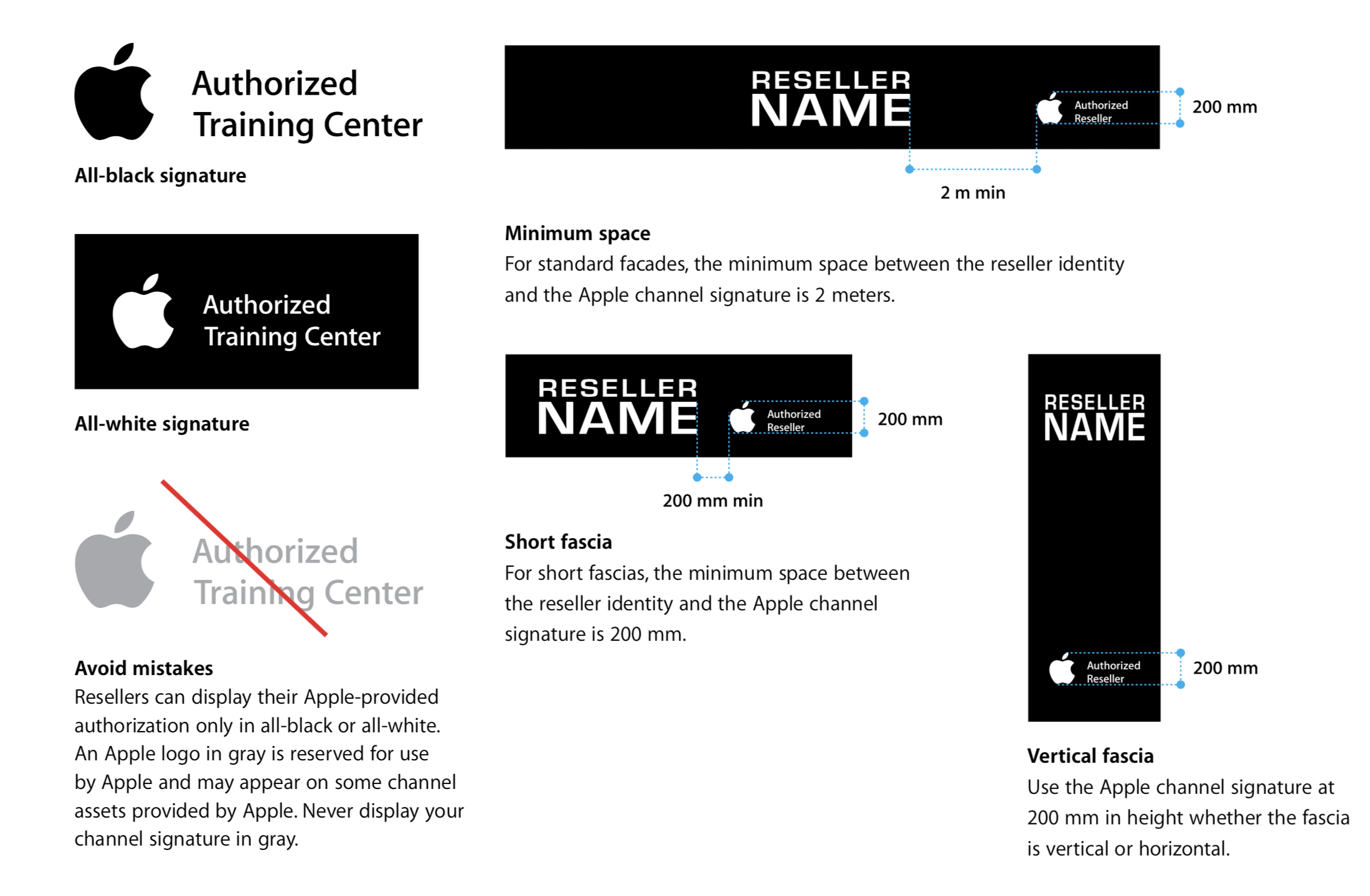 即使是將 Logo 授權給經銷商使用,Apple 也訂有嚴謹的使用規範,充分做到品牌形象控管